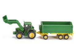Siku Traktor John Deere mit Frontlader und Anhänger 1:87