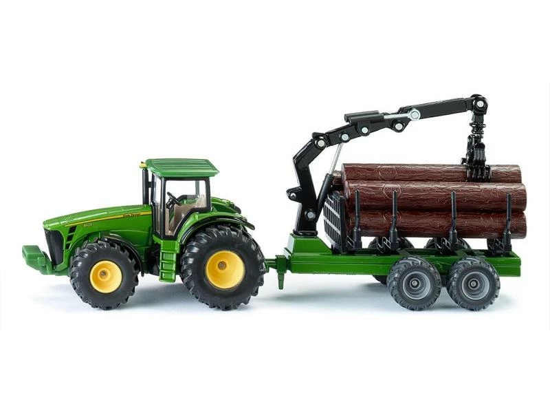 Siku Traktor John Deere 8430 mit Forstanhänger 1:50 3 Siku Traktor John Deere 8430 mit Forstanhänger 1:50