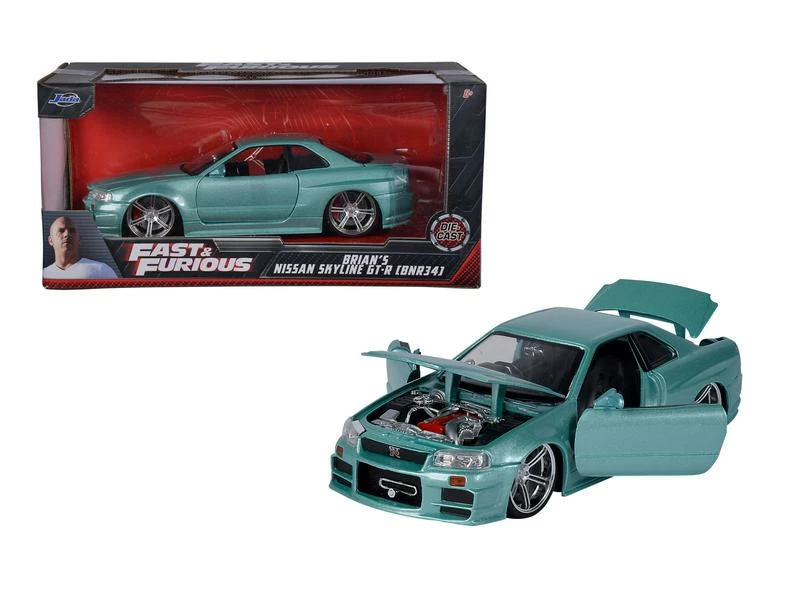 Jada Toys Sportwagen Nissan Skyline R34 GTR 2002 - Fast & Furious 1:24 5 Jada Toys Sportwagen Nissan Skyline R34 GTR 2002 - Fast & Furious 1:24 – Bild 3