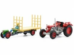 ACE Traktor Set Hürlimann D210 mit Rapid und Anhänger 1:87