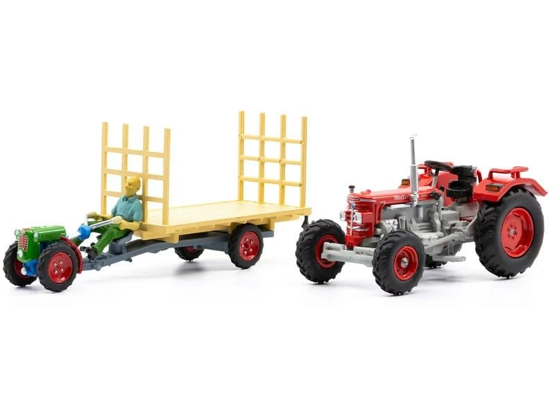 ACE Traktor Set Hürlimann D210 mit Rapid und Anhänger 1:87 3 ACE Traktor Set Hürlimann D210 mit Rapid und Anhänger 1:87