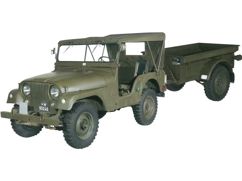 ACE Willys M38A1 Armee Jeep mit Aebi Gelpw Anhänger 68 1:87 3 ACE Willys M38A1 Armee Jeep mit Aebi Gelpw Anhänger 68 1:87