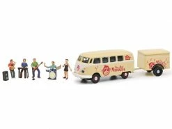 Schuco Van VW T1 mit Anhänger «The Red Monkeys» 1:87